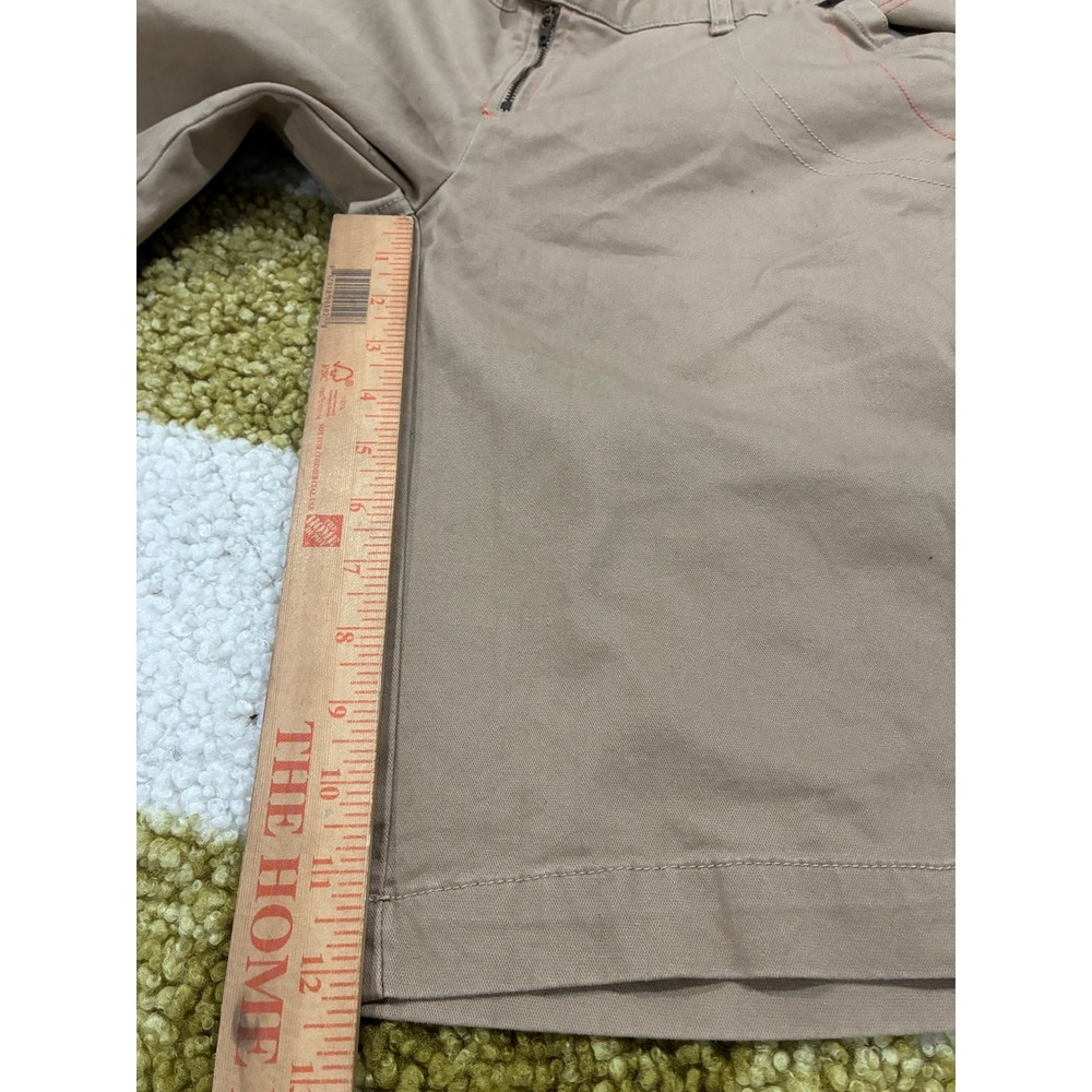 Apple Bottoms Khaki Cargo Shorts Size 13/14 Y2K‎ Tan Red Contrast Stitching 11in - Picture 5 of 7